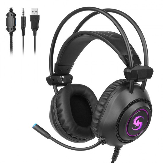 K16 Gaming Headset Surround Sound Effect System Exquisite 7-color LED Lights Omni-directional Noise Reduction Microphone K16 Gaming Headset Surround Sound Effect System Exquisite 7-color LED Lights Omni-directional Noise Reduction Microphone