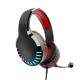 M18 3.5mm+USB Gaming Headsets Multicolor Lighting 50mm Unit Wired Headphone LED Lght Intelligent Noise Reduction and Soundproofing, 3d Surround Sound Effect for PC