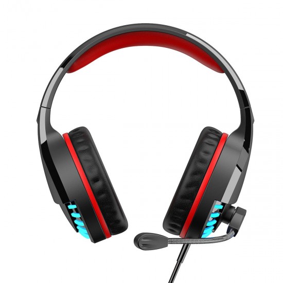 M18 3.5mm+USB Gaming Headsets Multicolor Lighting 50mm Unit Wired Headphone LED Lght Intelligent Noise Reduction and Soundproofing, 3d Surround Sound Effect for PC