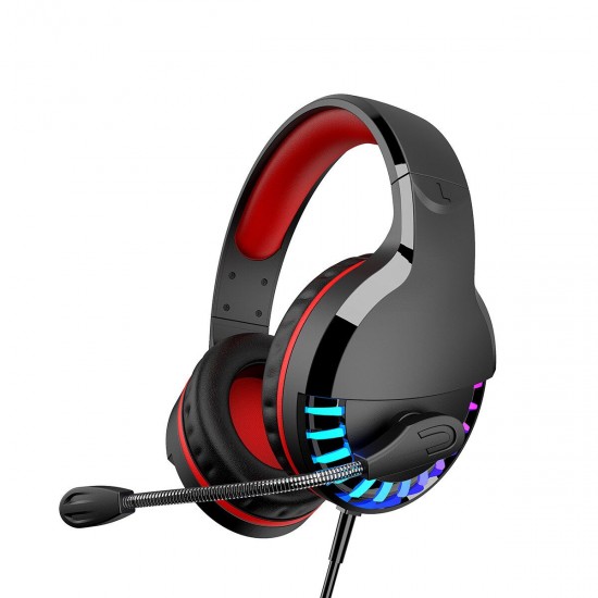 M18 3.5mm+USB Gaming Headsets Multicolor Lighting 50mm Unit Wired Headphone LED Lght Intelligent Noise Reduction and Soundproofing, 3d Surround Sound Effect for PC