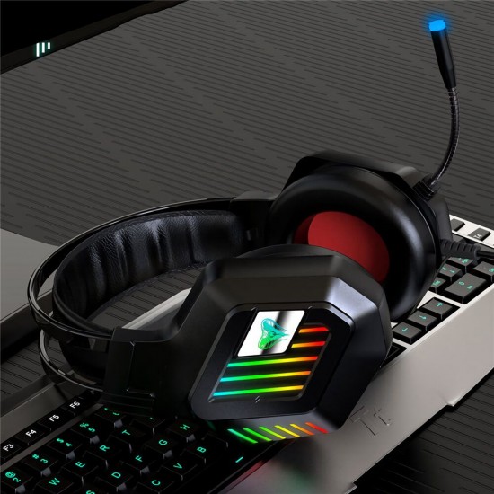 M8 7.1 Channel Gaming Headset RGB Wired Game Headphone Adjustable Bass Stereo Headset with Mic for Computer PC Gamer