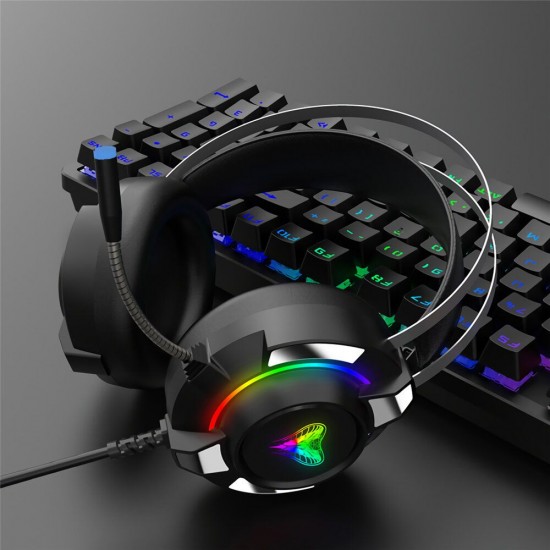M9 7.1 Channel Gaming Headset RGB Wired Game Headphone Adjustable Bass Stereo Headset with Mic for Computer PC Gamer M9 7.1 Channel Gaming Headset RGB Wired Game Headphone Adjustable Bass Stereo Headset with Mic for Computer PC Gamer