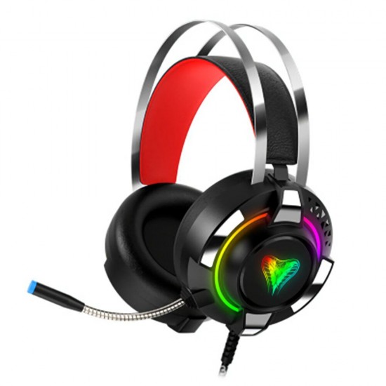 M9 7.1 Channel Gaming Headset RGB Wired Game Headphone Adjustable Bass Stereo Headset with Mic for Computer PC Gamer
