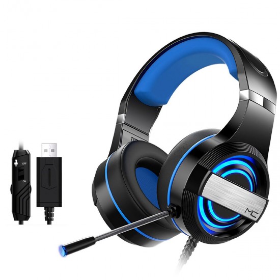 MC Q9 Wired Game Headphone USB 7.1 Channel 4D Surounding Sound 50mm Driver RGB Gaming Headset with Mic for Computer PC Gamer