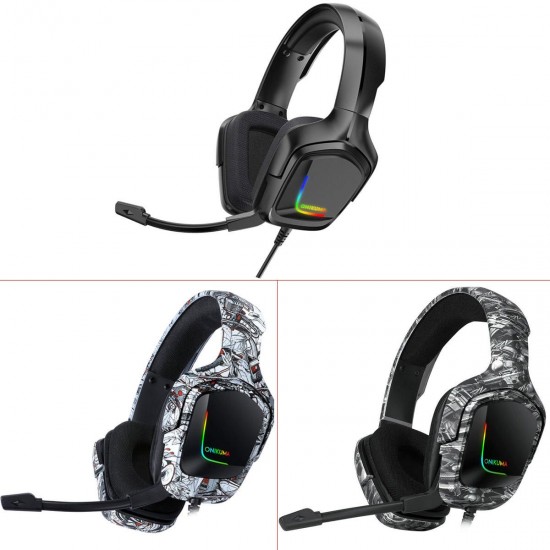 K20 RGB LED Light Gaming Headphone Stereo Noise Reduction Wired Earphone With Mic for PS4 Xbox One