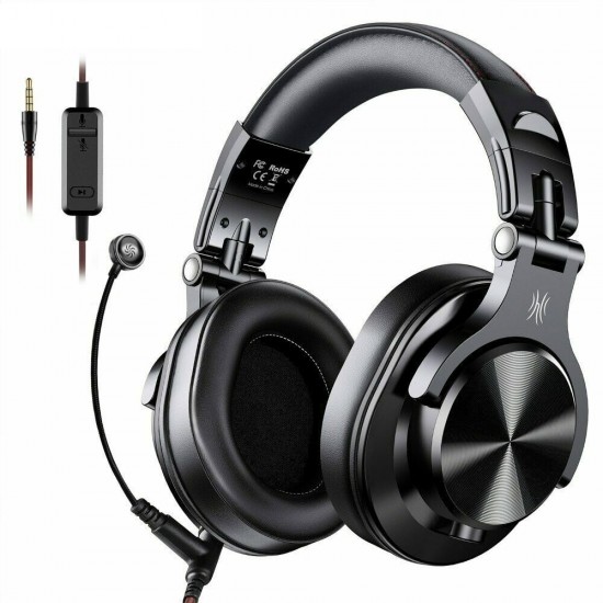 A71 Gaming Headset Over-Ear Stereo Headphone 3.5mm Wired with Pluggable Microphone Multifunctional Headset for Xbox/Phone Black