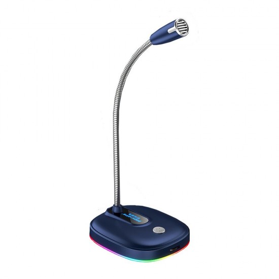 FK5 Condenser Microphone Wired USB Plug Omnidirectional Desk Colorful Light Base Microphone for PC Laptop YouTube Chatting Gaming Podcast FK5 Condenser Microphone Wired USB Plug Omnidirectional Desk Colorful Light Base Microphone for PC Laptop YouTube Chatting Gaming Podcast
