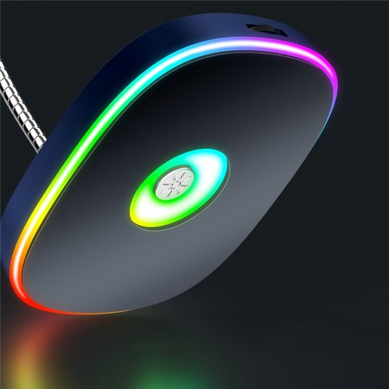 FK5 Condenser Microphone Wired USB Plug Omnidirectional Desk Colorful Light Base Microphone for PC Laptop YouTube Chatting Gaming Podcast FK5 Condenser Microphone Wired USB Plug Omnidirectional Desk Colorful Light Base Microphone for PC Laptop YouTube Chatting Gaming Podcast