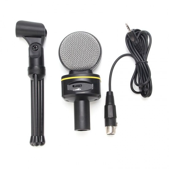 SF-930 3.5mm Studio Professional Condenser Sound Recording Microphone with Tripod Holder for PC Laptop