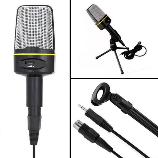 SF-930 3.5mm Studio Professional Condenser Sound Recording Microphone with Tripod Holder for PC Laptop SF-930 3.5mm Studio Professional Condenser Sound Recording Microphone with Tripod Holder for PC Laptop