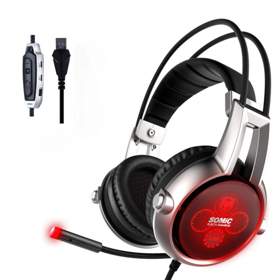 E95X 5.2 Physical Multi - Channel Vibration USB Gaming Luminous Headphone Headset With Microphone for PS4 XBOX