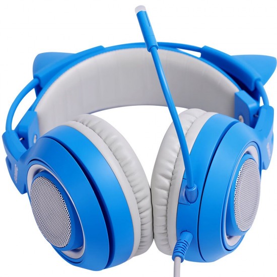 G952S Blue Cute Gaming Headset 3.5mm Plug Wired Stereo Sound Headphone with Microphone for Computer PC Gamer Girls Kids Gifts G952S Blue Cute Gaming Headset 3.5mm Plug Wired Stereo Sound Headphone with Microphone for Computer PC Gamer Girls Kids Gifts