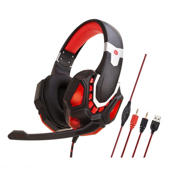 Game Headphone 3.5mm Wired Bass Gaming Headset Stereo Surround Sound Headphones with Mic for Computer PC Gamer