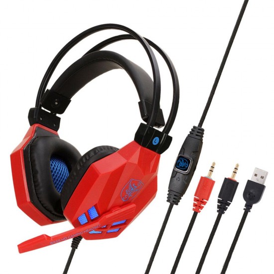 SY850 Game Headphone 3.5mm USB Wired Bass Gaming Headset Stereo Earphone Headphones with Mic for Computer PC for PS4 Gamer