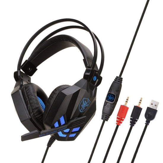 SY850 Game Headphone 3.5mm USB Wired Bass Gaming Headset Stereo Earphone Headphones with Mic for Computer PC for PS4 Gamer