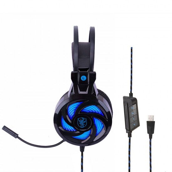 SY855MV Game Headphone 3.5mm USB Wired Bass Gaming Headset Stereo Surround Sound Headphones with Mic for Computer PC Gamer