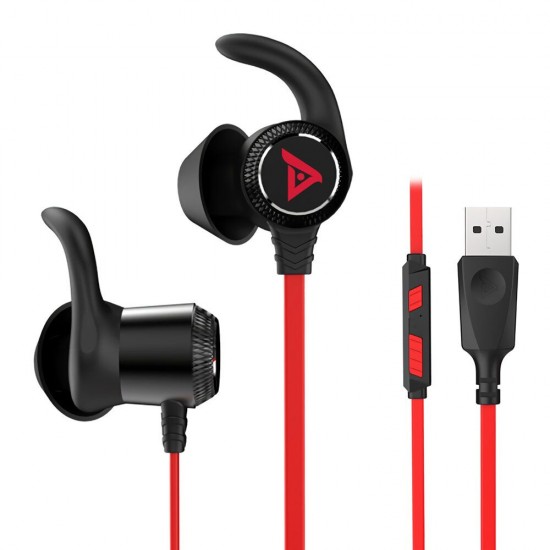 TG10 Game Earphones USB Wired In-ear Omnidirectional 3D Stereo Sound Earphone Headphones with Mic