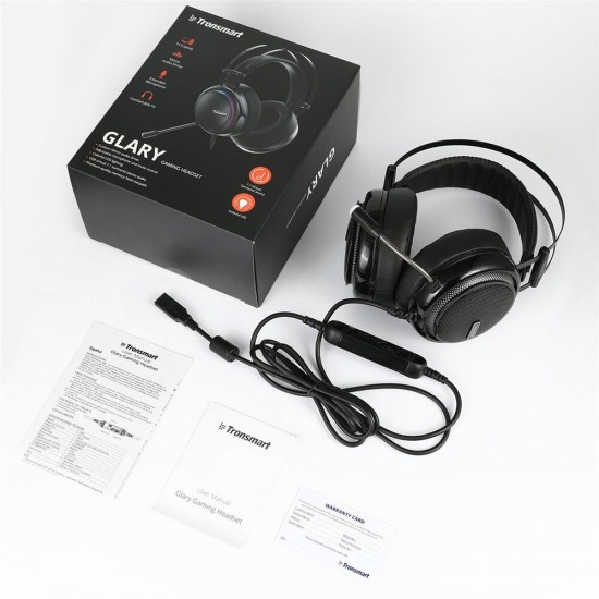 Glary Gaming Headset with 7.1 Virtual Surround Sound USB Interface Gaming Headphones for Xbox Switch Computer Laptop