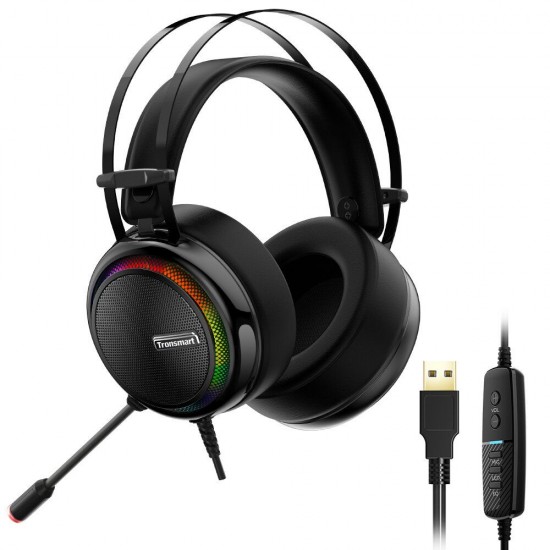 Glary Gaming Headset with 7.1 Virtual Surround Sound USB Interface Gaming Headphones for Xbox Switch Computer Laptop