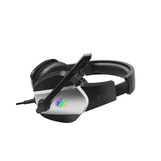 A1 Gaming Headset 7.1 Channel 50mm Unit 90° Rotatable Microphone RGB Light Effect Scalable Design Noise Reduction Protein Leather Earmuffs
