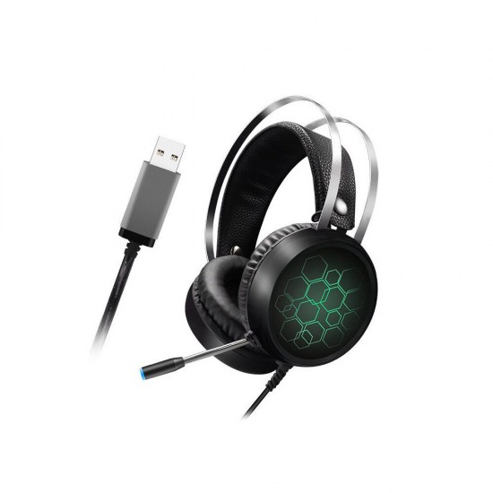 X1 Game Headphone USB Wired 7.1 Channel 360° Surrounding Sound 50mm Driver Gradient Cool Lighting Effect Gaming