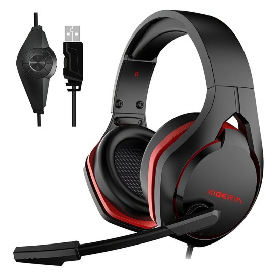 V22 Gaming Headset USB Wired 7.1 Channel Professional Headphone with Mic and LED Light for Computer Laptop Gamer