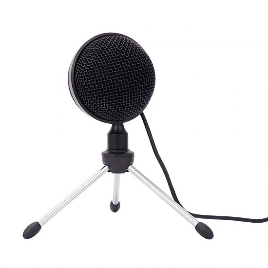 YR K2 USB Condenser Microphone Spherical Cardioid-directional Computer Karaoke Microphone for Recording Singing Game Live Broadcast