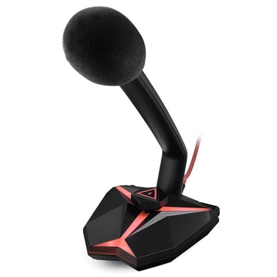 G33 USB Wired LED Light Omnidirectional Condenser Gaming Microphone with 3.5mm Audio Output