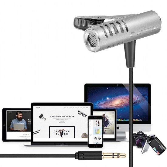 R933 Lavalier Omnidirectional Condenser Microphone Clip-on Lapel Condenser Microphone For PC Phone iPad Camera Windows