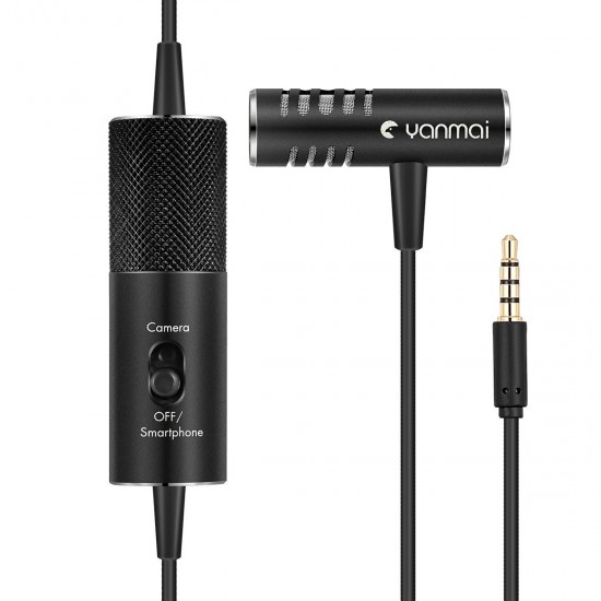 R933S Clip-on Type Lavalier Omnidirectional Condenser Microphone 3.5mm Mini Microphone for Camera Phone