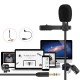 R955 Lavalier Omnidirectional Double Condenser Microphone Clip-on Lapel Condenser Microphone For Gopro Camera Phones