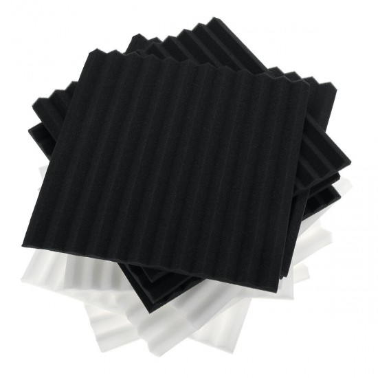 12Pcs Wedge Acoustic Foam Tiles Wall Studio Soundproofing Panels Cinema Muffler Sponge