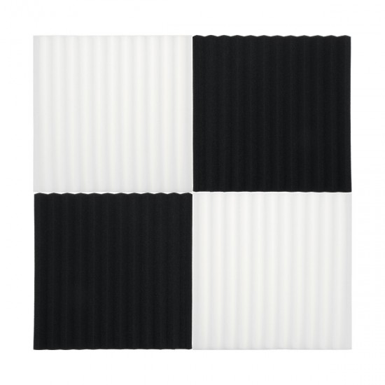 12Pcs Wedge Acoustic Foam Tiles Wall Studio Soundproofing Panels Cinema Muffler Sponge