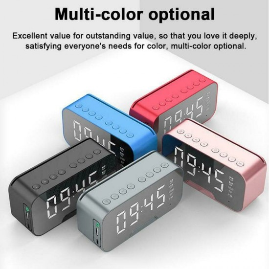 2020 New Wireless bluetooth Clock Speaker Radio LED Mirror Alarm Clock Subwoofer Music Player Snooze Desktop Clock Wireless Speaker with FM Radio 2020 New Wireless bluetooth Clock Speaker Radio LED Mirror Alarm Clock Subwoofer Music Player Snooze Desktop Clock Wireless Speaker with FM Radio