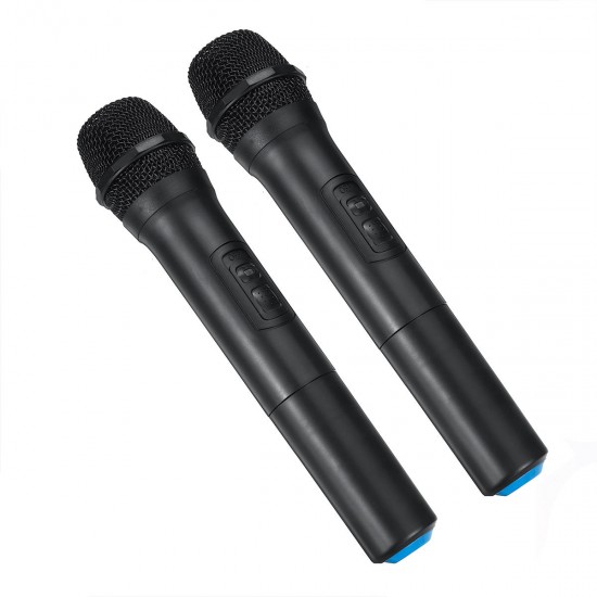 2Pcs VHF Wireless Bluetooth Karaoke Microphone Speaker 2 Handheld MIC KTV Player