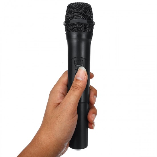 2Pcs VHF Wireless Bluetooth Karaoke Microphone Speaker 2 Handheld MIC KTV Player