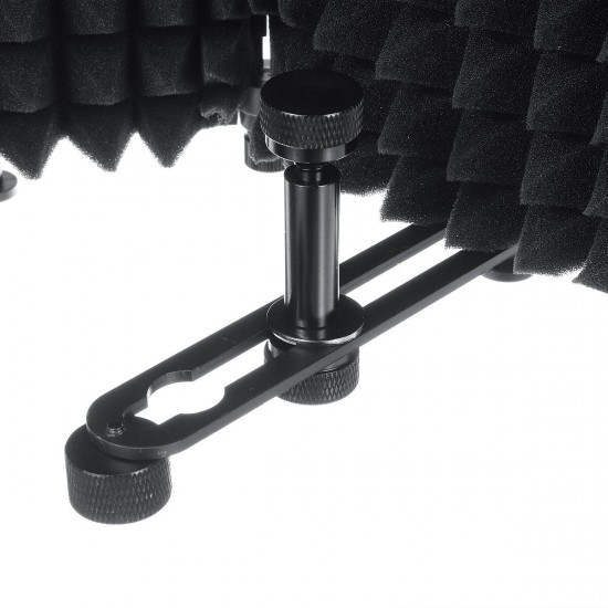 3 Plate Foldable Recording Microphone Wind Screen Board Microphone Isolation Shield For Recording Studio Equipment