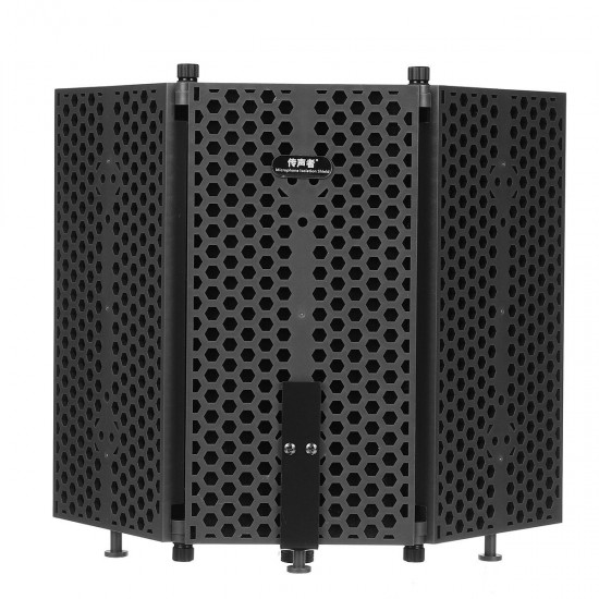 3 Plate Foldable Recording Microphone Wind Screen Board Microphone Isolation Shield For Recording Studio Equipment