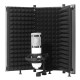 331x1060mm 5 Panels Foldable Studio Microphone Isolation Shield Acoustic Foam Sound Absorbing for Studio Recording Live Broadcast