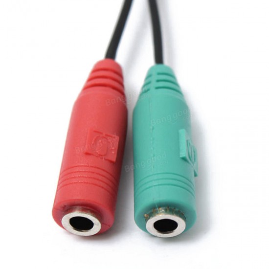 3.5mm Stereo Headphone Microphone Audio Y Splitter Cable AdattatorePlug Jack