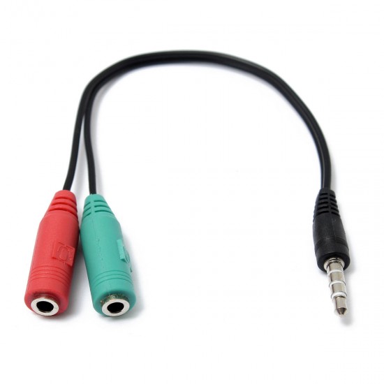 3.5mm Stereo Headphone Microphone Audio Y Splitter Cable AdattatorePlug Jack