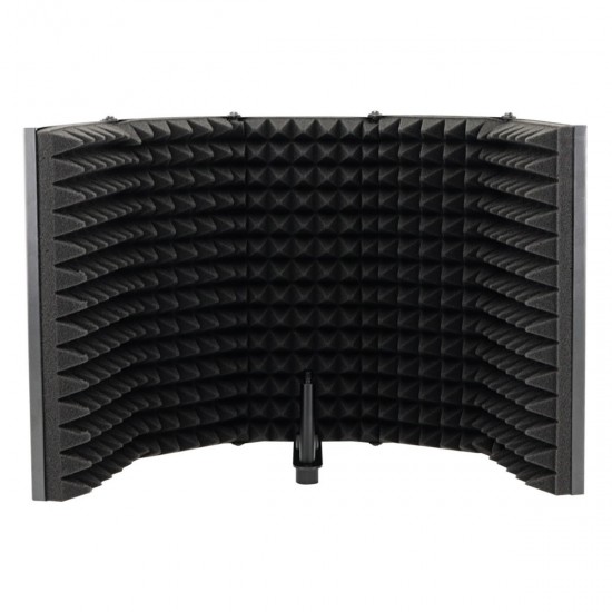 57.5 x 28cm Foldable Adjustable Studio Recording Microphone Isolator Sound Absorbing Foam Panel Mic Isolation Shield Stand Mount 57.5 x 28cm Foldable Adjustable Studio Recording Microphone Isolator Sound Absorbing Foam Panel Mic Isolation Shield Stand Mount