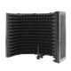 57.5 x 28cm Foldable Adjustable Studio Recording Microphone Isolator Sound Absorbing Foam Panel Mic Isolation Shield Stand Mount