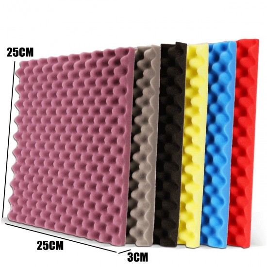 6Pcs 25x25x3cm Acoustic Foam Panel Sound Stop Absorption Sponge for Studio