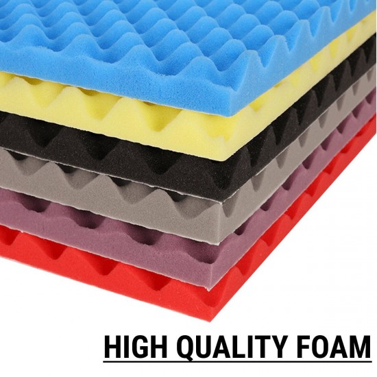 6Pcs 25x25x3cm Acoustic Foam Panel Sound Stop Absorption Sponge for Studio