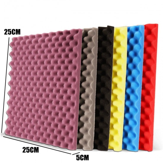 6Pcs 25x25x5cm Acoustic Foam Panel Soundproofing Sound Absorption Sponge for Studio