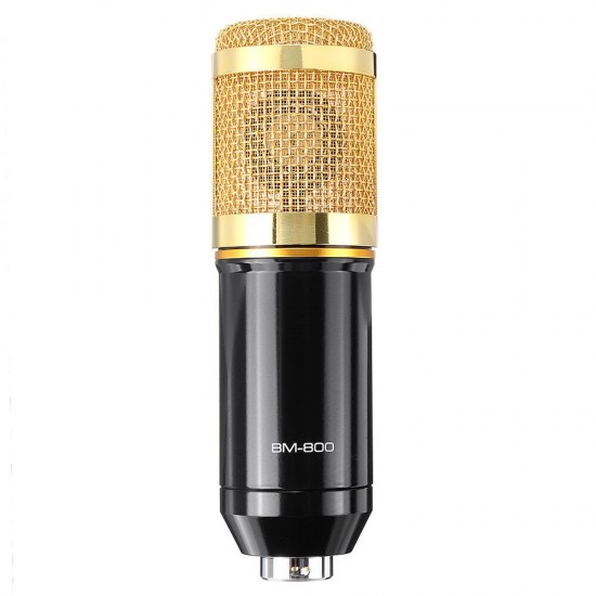 BM800 Condenser Microphone Kit Pro Studio Audio Recording Mic for Live Broadcast for Mobile Phone PC Computer with Stand Shock Mount