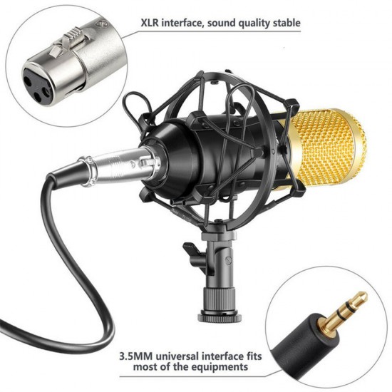 BM800 Professional Condenser Microphone Studio Broadcasting Singing Microphone Audio Recording Mic BM800 Professional Condenser Microphone Studio Broadcasting Singing Microphone Audio Recording Mic
