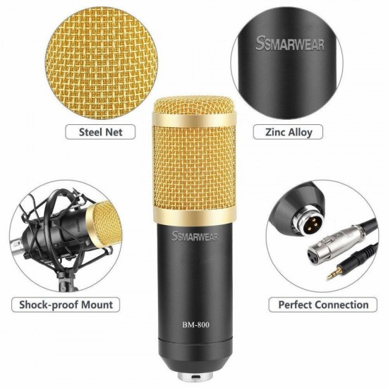 BM800 Professional Condenser Microphone Studio Broadcasting Singing Microphone Audio Recording Mic