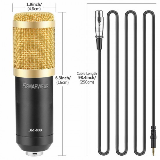 BM800 Professional Condenser Microphone Studio Broadcasting Singing Microphone Audio Recording Mic BM800 Professional Condenser Microphone Studio Broadcasting Singing Microphone Audio Recording Mic